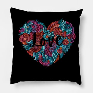 Retro Heart Vintage Happy Valentine’s Day Design Pillow