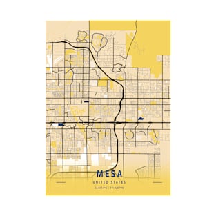 Mesa - United States Yellow City Map T-Shirt