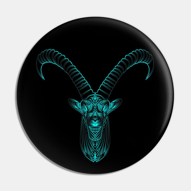 Ibex Spirit Animal Pin by slippery slope creations