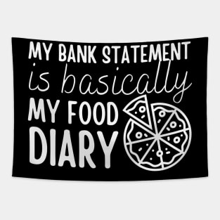 My Bank Statement Is Basically My Food Diary Pizza Design Tapestry