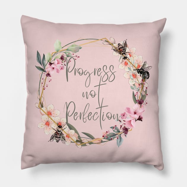 Progress Not Perfection Pillow by Banana Latte Designs