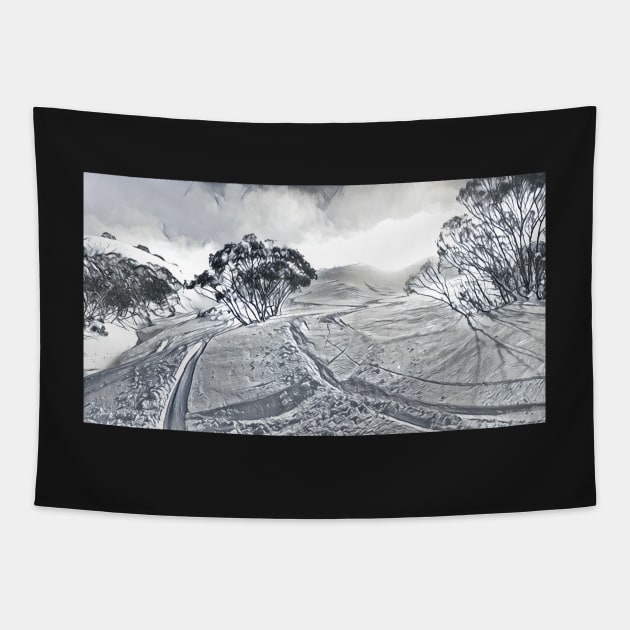 First Tracks, Mt Hotham Tapestry by ajdesignsau