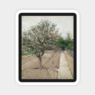 apple tree in blossom - Gustave Caillebotte Magnet