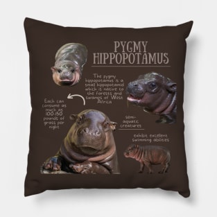 Animal Facts - Pygmy Hippopotamus Pillow