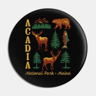 Acadia National Park NP Maine ME USA Vintage Souvenir Desig Pin