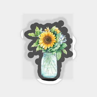 Sunflower bouquet,  sunflower bunch, sunflowers, watercolor, painted sunflowers Magnet