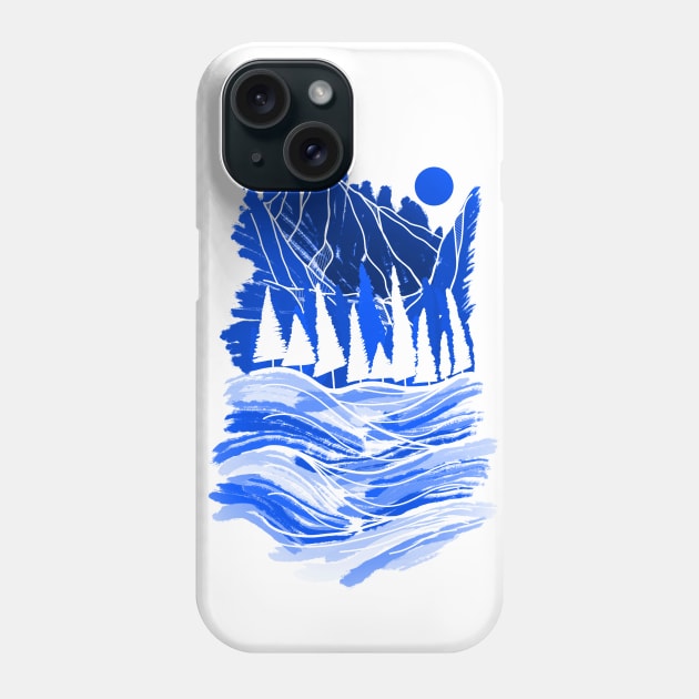 The blue mountain land Phone Case by Swadeillustrations