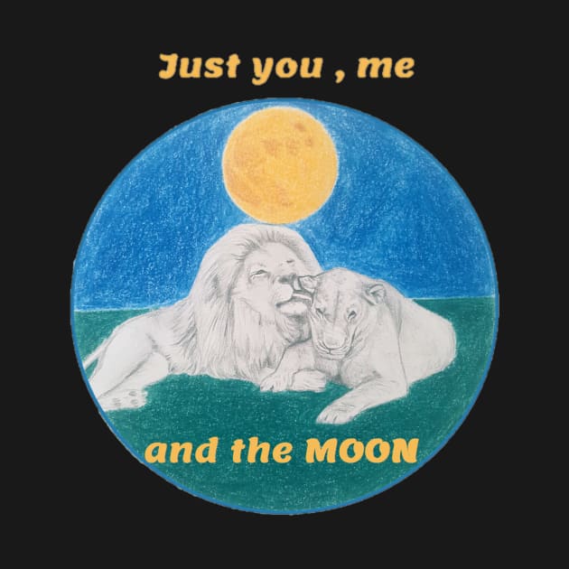 Just you me and the moon - lions by ART-T-O