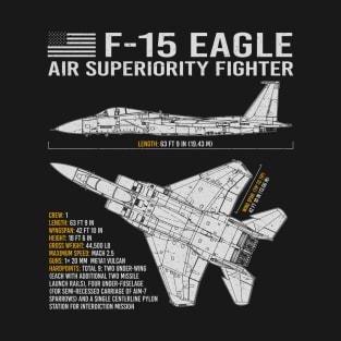 F-15 Eagle Blueprint T-Shirt