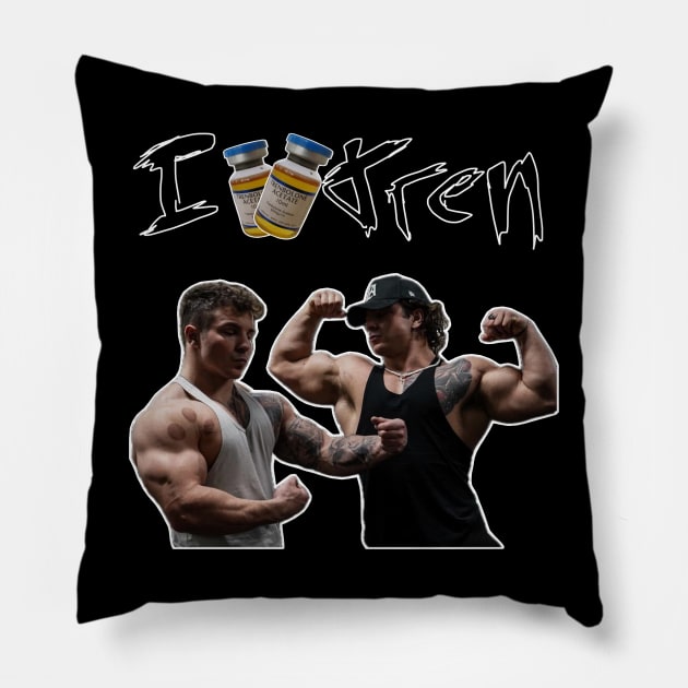 Tren Twins “I love tren” Pillow by Pashpeh