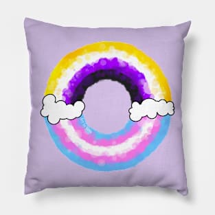 Trans/Enby Rainbow Pillow