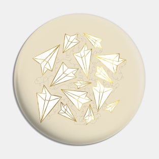 Paper Airplanes Gold Grey Pin
