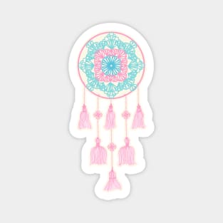 pink and teal dreamcatcher Magnet