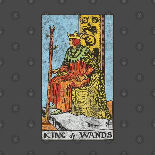 King of wands tarot card (distressed) by Nate's World of Tees