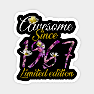 Awesome since 1967 Tee 55 Year Old Floral 55th Birthday Magnet