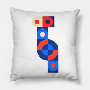 Multicolored Geometric Puzzle Pillow