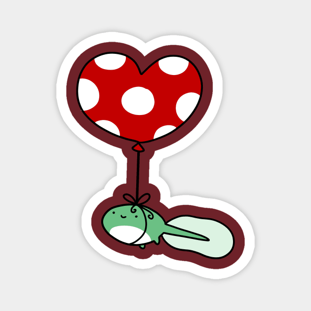 Heart Balloon Tadpole Magnet by saradaboru