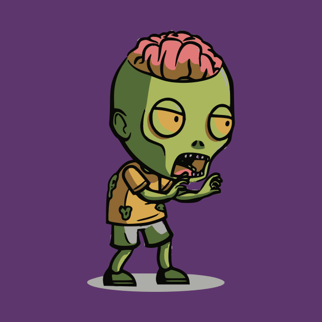 Brain Exposed little Zombie by dablohotaka