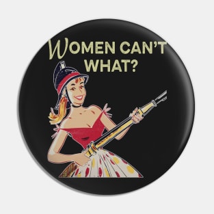 Female Firefighter Funny 1950s Vintage Pin