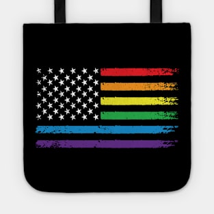 LGBT Rainbow American Flag | LGBTQ 4th of July | Gay Pride Month Tote