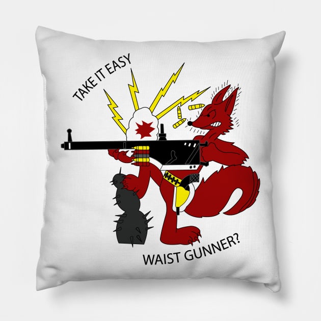 WW2 Waist Gunner School           Lt tees Pillow by Illustratorator