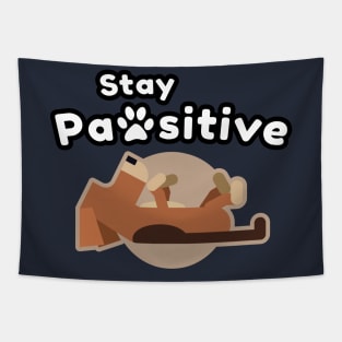 Motivational: Stay Pawsitive! Cute Funny Dog Tapestry