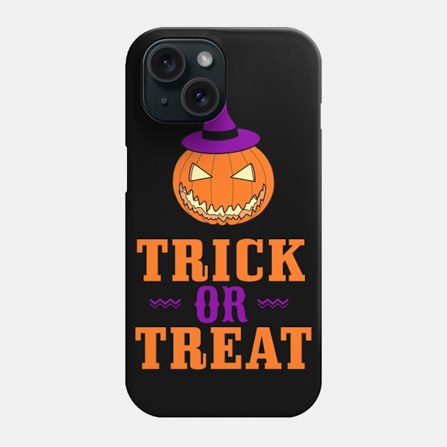 Trick or Treat Pumpkin Witch Hat Phone Case by aaallsmiles