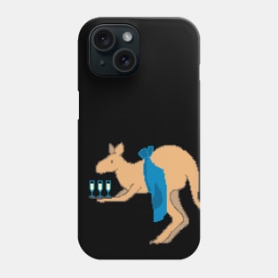 Kangaroo with glasses of champagne Phone Case