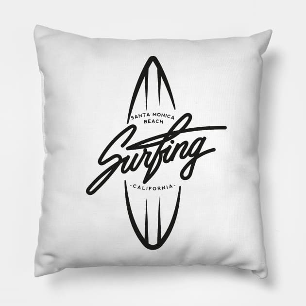 Surfing California Pillow by Dosunets