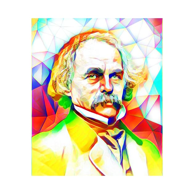 Nathaniel Hawthorne Colourful Portrait | Nathaniel Hawthorne Artwork 11 by JustLit