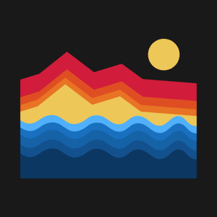 Waves and mountain T-Shirt