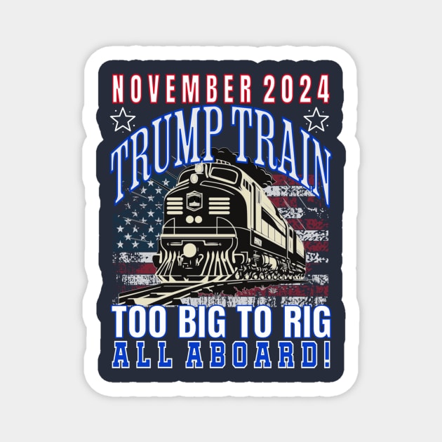 Trump Train 2024 Magnet by subsystemflamingo