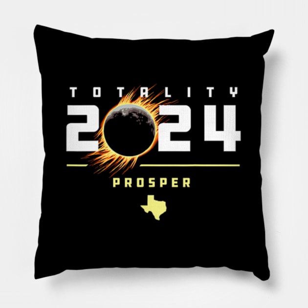 Prosper Texas 2024 Total Solar Eclipse Pillow by SanJKaka