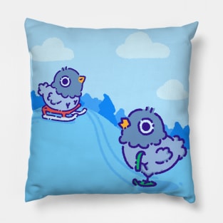 Pigeons in the snow Pillow