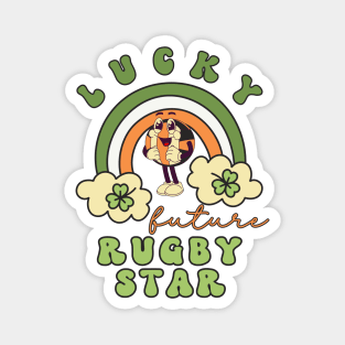 Lucky Future Rugby Star for Kids, St. Patricks Day Kids Gift, Future Rugby Star, Lucky Shamrock, Rainbow Lucky Future Rugby Star Kids Magnet