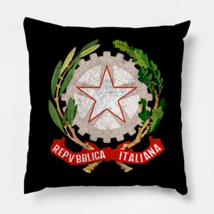 Republic of Italy // Faded Style Coat of Arms Emblem Design Pillow