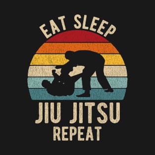 Eat Sleep Jiu-Jitsu Repeat Funny BJJ Shirt Retro Gift T-Shirt