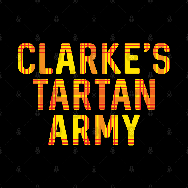 Clarke's Tartan Army, Scottish Lion Rampant Coloured Tartan, Scottish Football Slogan Design by MacPean