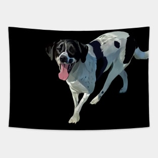 black and white dog color- vector art the dog Tapestry