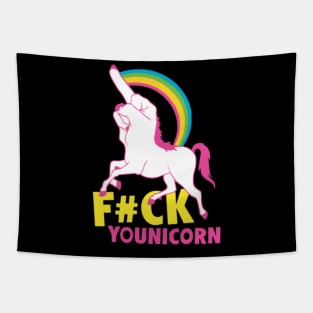 Gay Pride F ck Younicorn Funny Rude Unicorn Tapestry