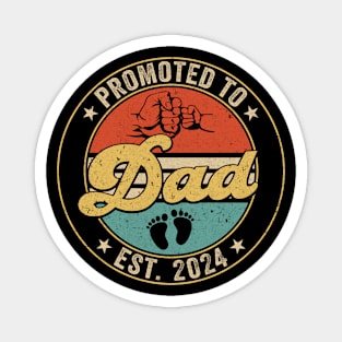 Promoted To Dad 2024 Pregnancy New First Dad Retro Magnet