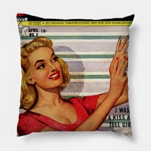 Vintage Romance Comic Book Cover - Boy Meets Girl Pillow