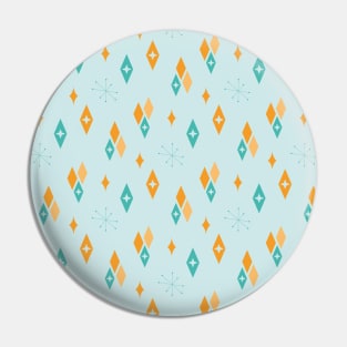 MCM Atomic Diamonds, Starburst Aqua, Orange Pin