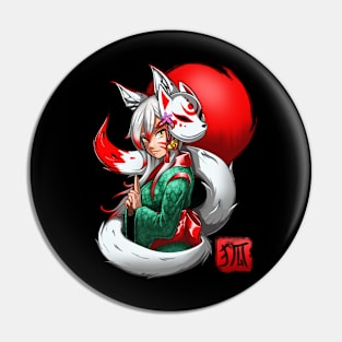 Kitsune Girl Pin