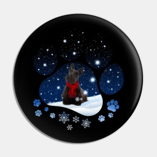 Snow Paw Scottish Terrier Christmas Winter Holiday Pin
