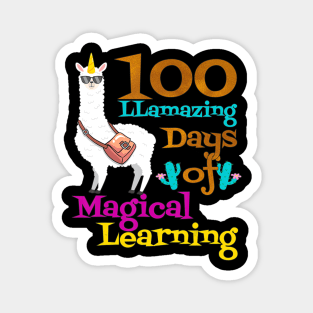 100 Llamazing Days of Magical Learning Magnet