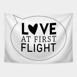 Love at first flight black design Tapestry