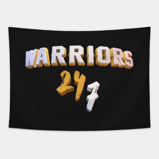 Warriors 24 7 Tapestry