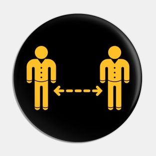 Keep Distance! (Corona Virus / Pictogram / Icon / Gold) Pin