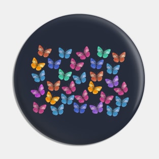 Colorful Butterflies Flying Pattern Pin